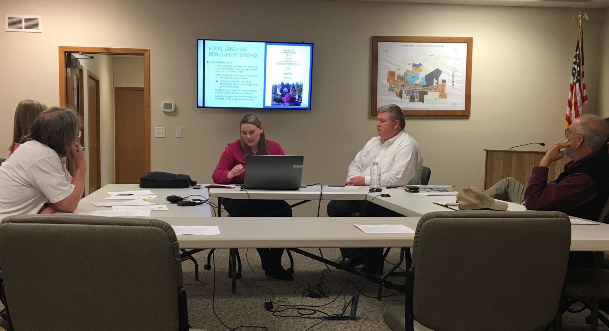 Philomath City Manager Chris Workman talks about the planning commission's task of looking at development code issues.